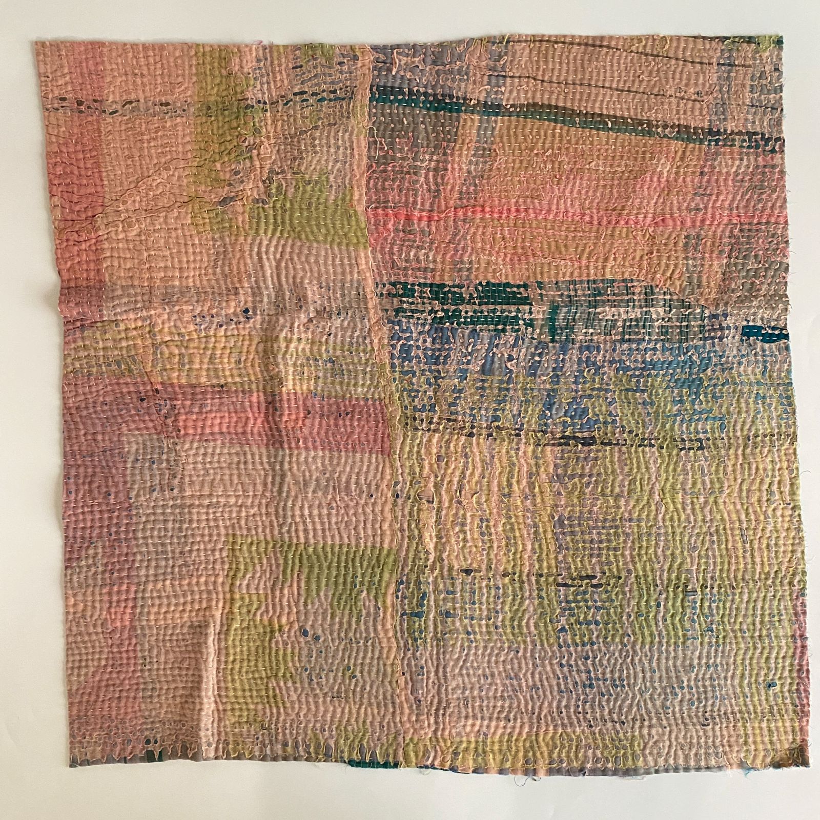 3567 ラリーキルト カンタキルト オールドファブリック ハギレ インド