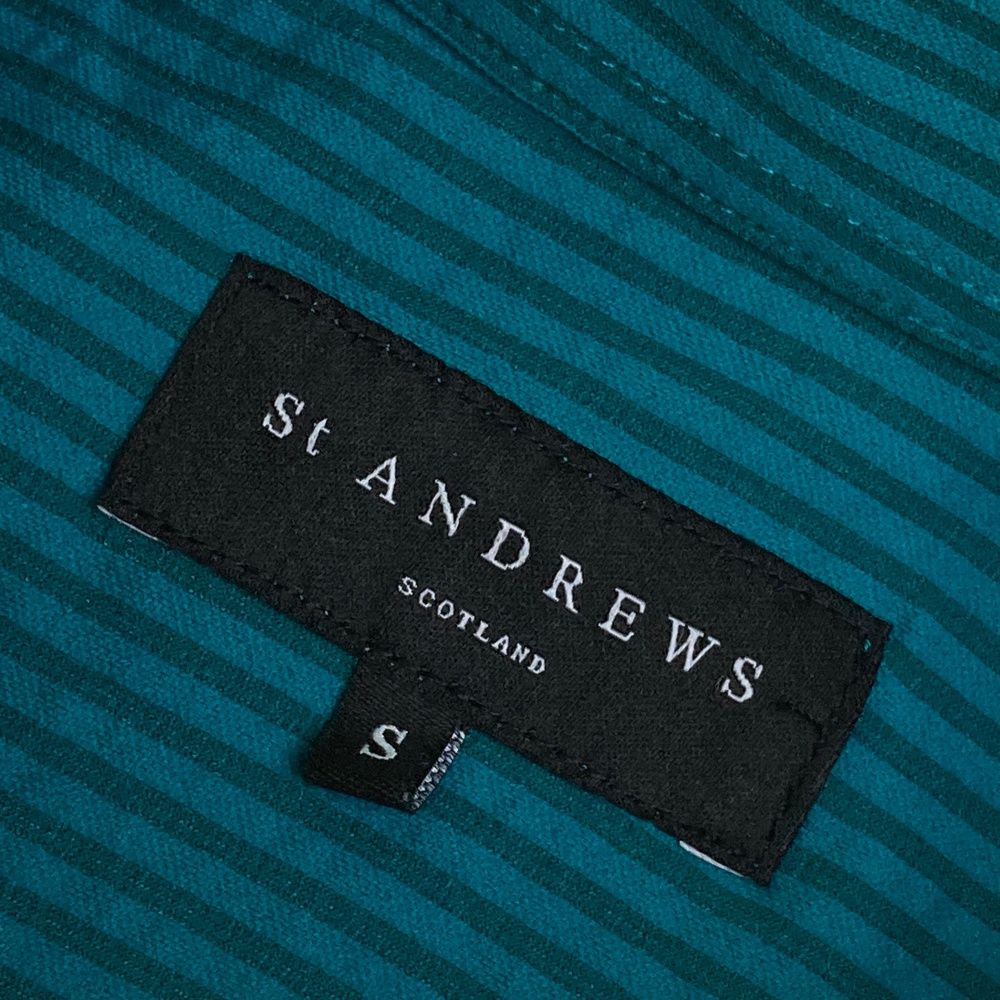 セントアンドリュース半袖ポロシャツグリーン系新品未使用LLサイズ ハイゲージストライプ 半袖ポロシャツ(半袖シャツ・ポロシャツ)|St