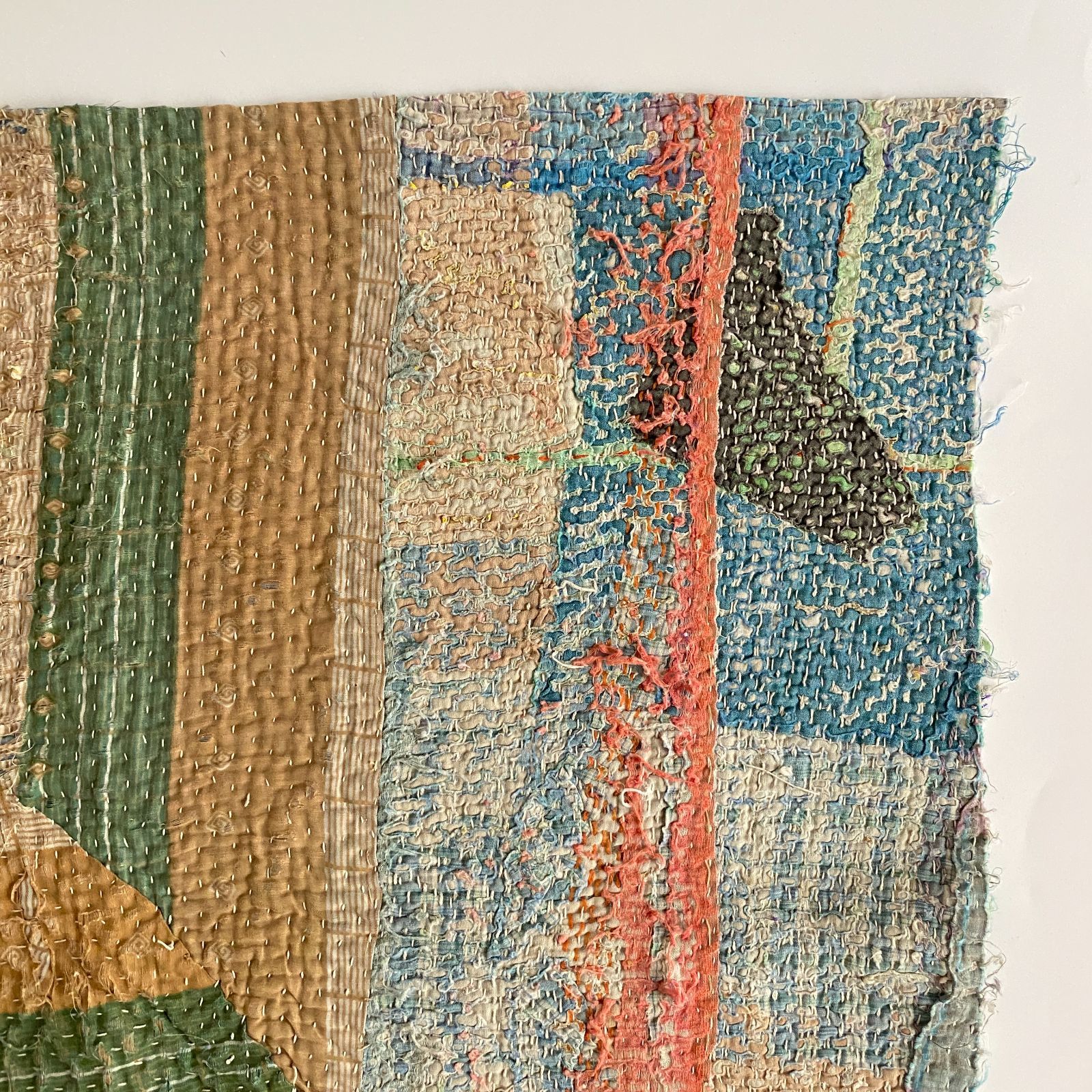 3568 ラリーキルト カンタキルト オールドファブリック ハギレ インド