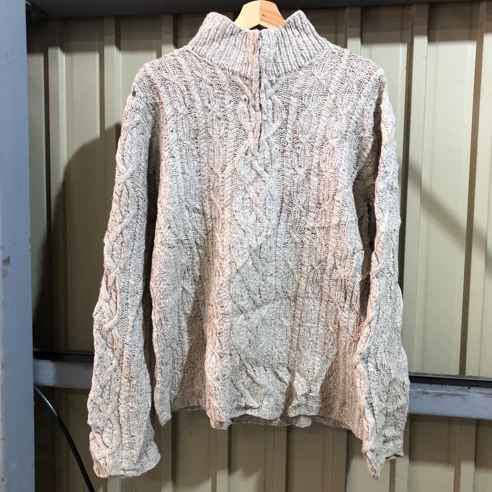 1450 LAULEN RALPH LAUREN ハーフジップセーター ベージュ L ローレン 