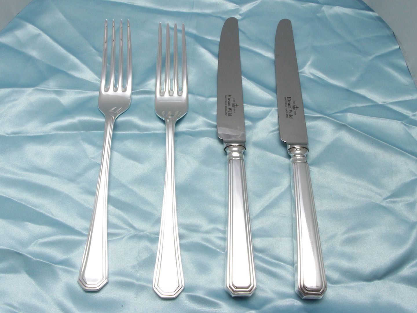 英国製 テーブルナイフ2本 テーブルフォーク2本 NPNS A1 シルバー
