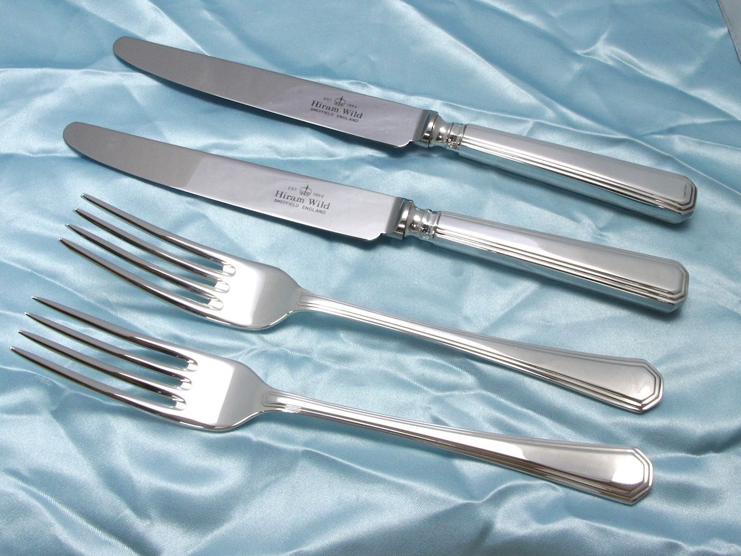 英国製 テーブルナイフ2本 テーブルフォーク2本 NPNS A1 シルバー