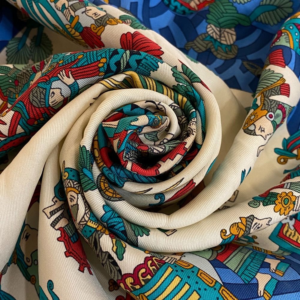 HERMESエルメス カレ90 ASTRES et SOLEILS 天体と太陽 スカーフ