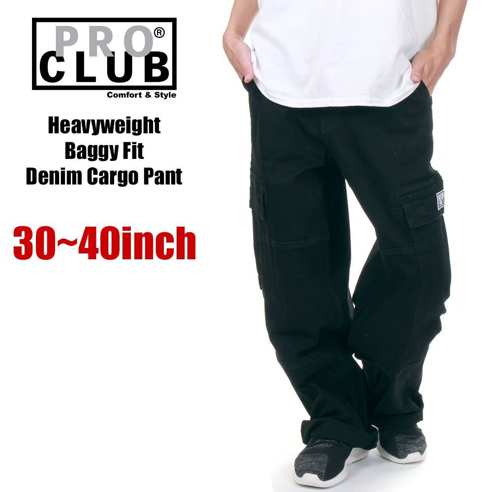 新品・未使用】【ブラック／黒】プロクラブ デニム カーゴパンツ