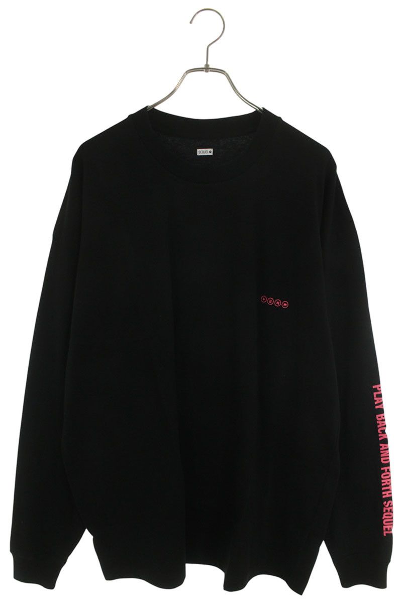 シークエル 24AW SQ-24AW-LT-03 ロゴプリント長袖カットソー メンズ