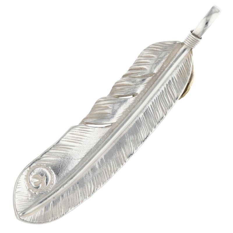 ゴローズ 上金金縄ターコイズ特大フェザー 左向き ネックレストップ