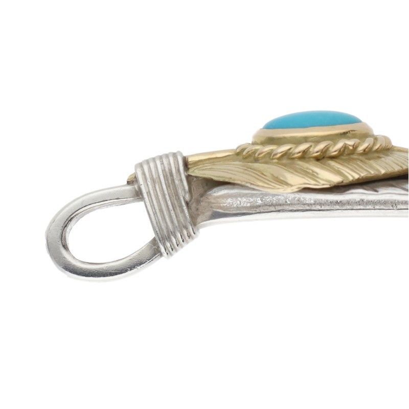 ゴローズ 上金金縄ターコイズ特大フェザー 左向き ネックレストップ