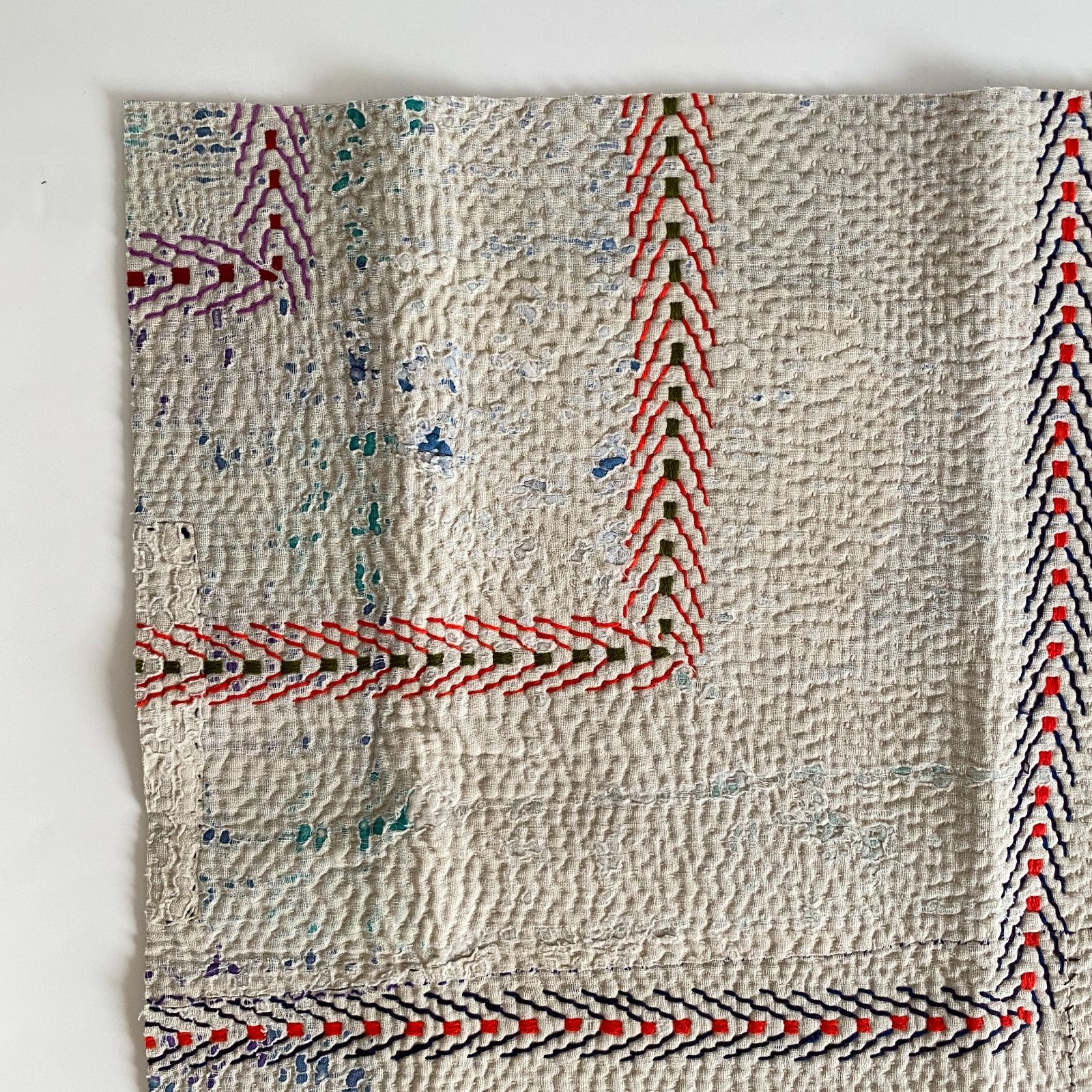 3571 ラリーキルト カンタキルト オールドファブリック ハギレ インド