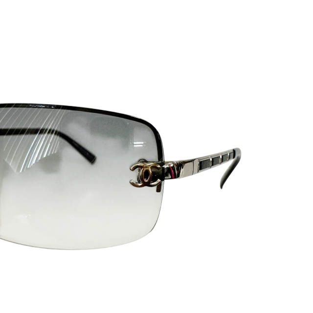 極美品 シャネル 4113 サングラス ココマーク グレー レザーチェーン シャネル CHANEL 4113 ココマーク グレー レザーチェーン