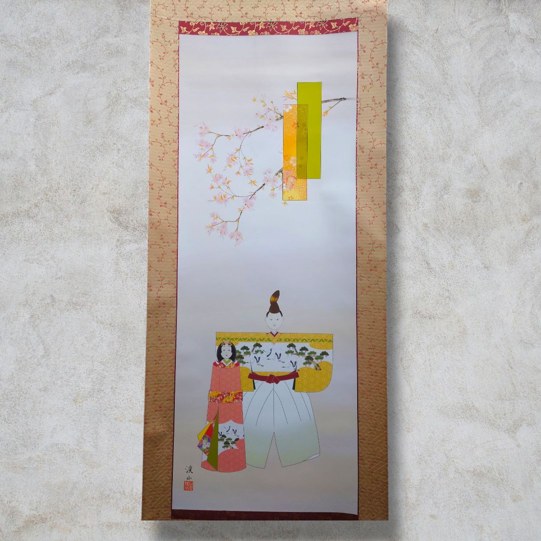 観賞用 掛軸 掛け軸 立雛 桃の節句 ひな祭り 季節 春 桐箱付 - メルカリ