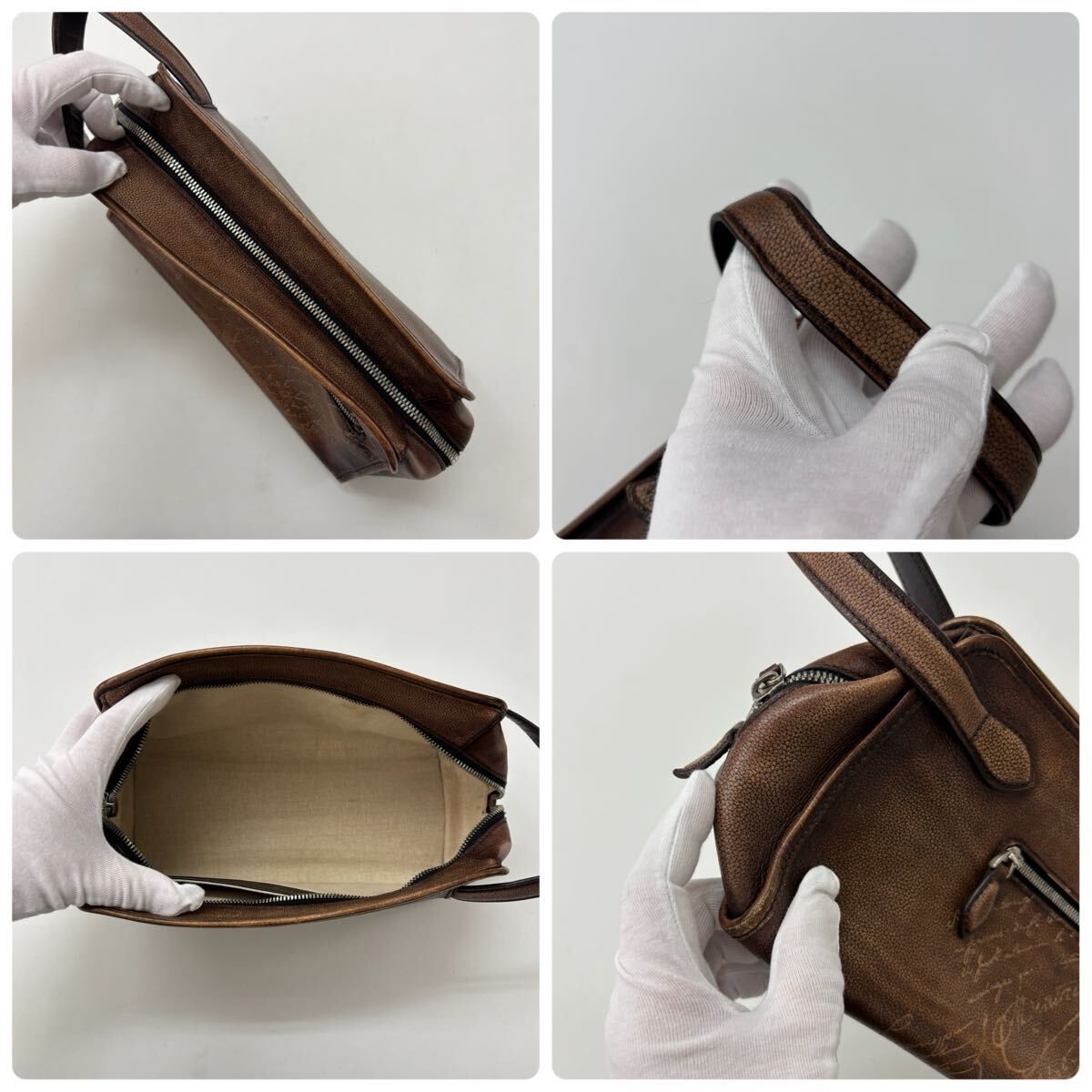 希少 BERLUTI Morning ベルルッティ モーニング スクリット レザー 