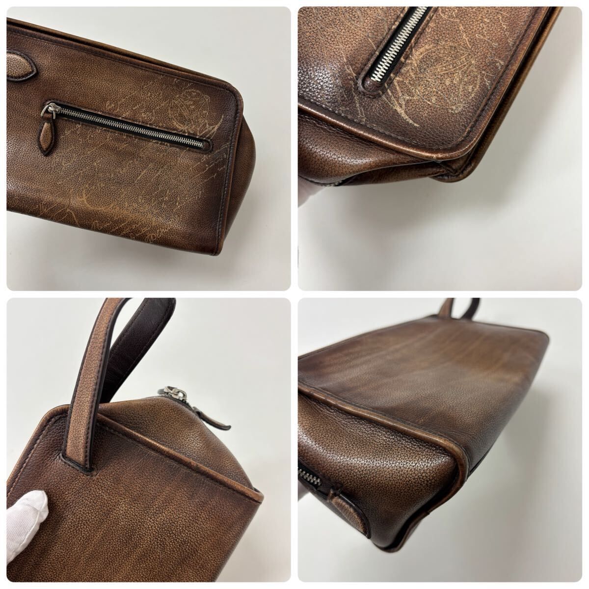 希少 BERLUTI Morning ベルルッティ モーニング スクリット レザー 