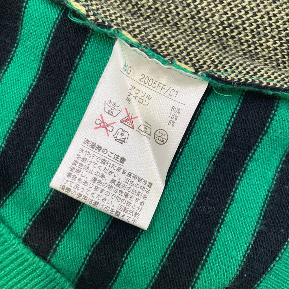 サイズ：M AND PER SE アンパスィ ウール混 ニットベスト ボーダー柄