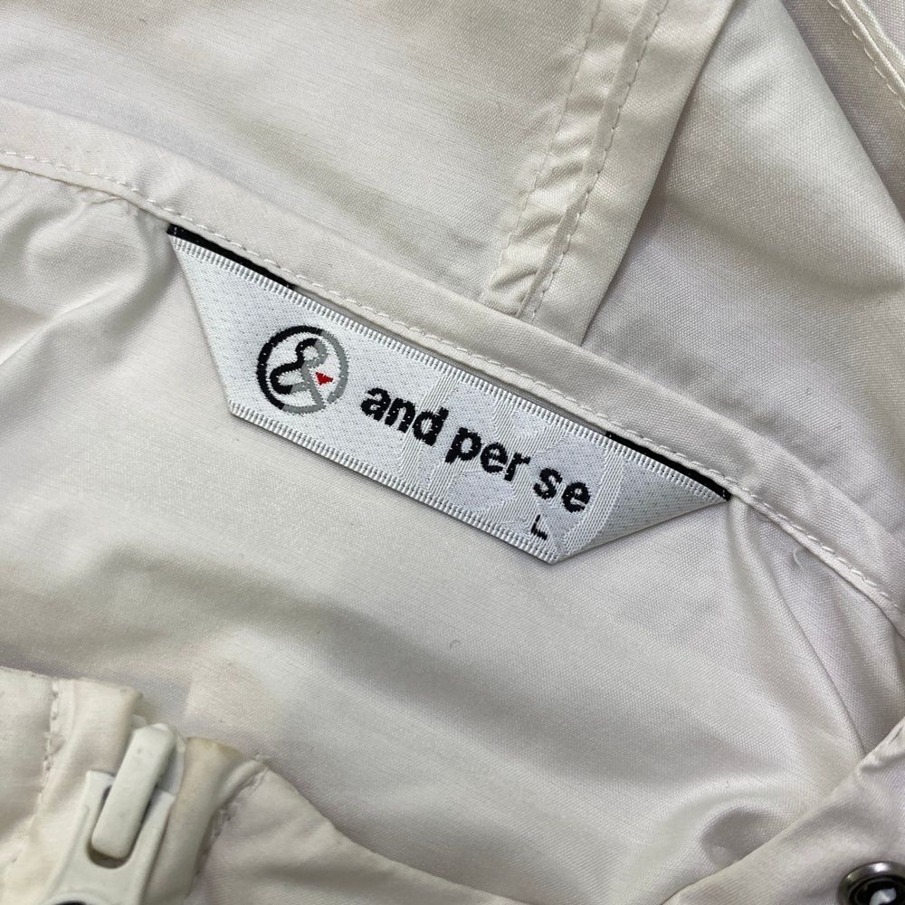 サイズ：L AND PER SE アンパスィ フード付 ハーフジップブルゾン ロゴ