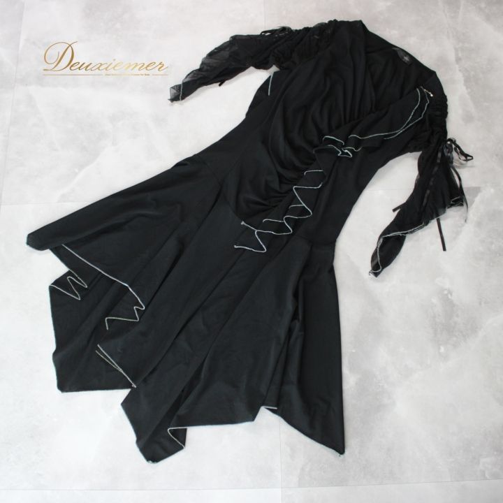 【美品 社交ダンス衣装】ドレス ワンピース prima boutique 黒 社交ダンス衣装】ワンピース ドレス prima boutique 黒 社交ダンス衣装