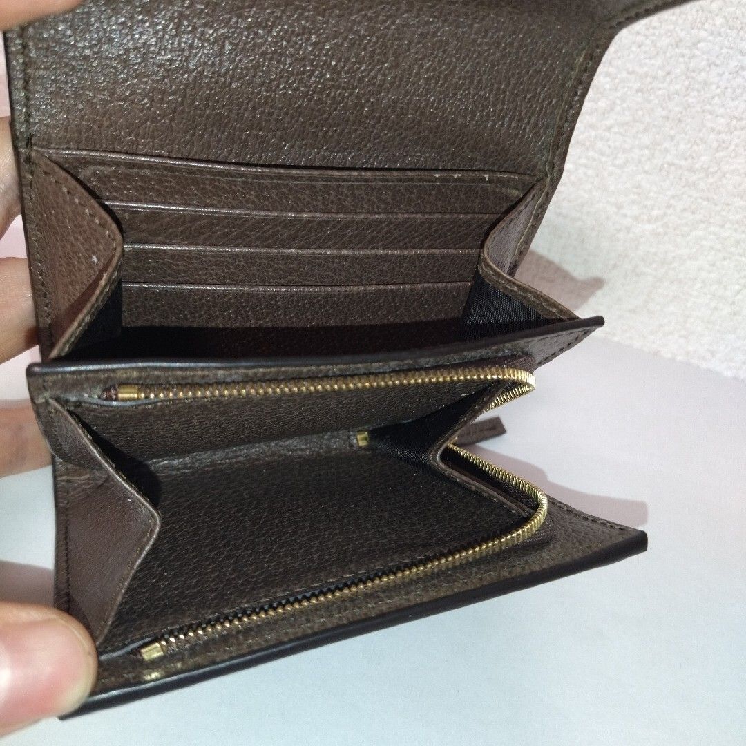 極美品 グッチ オフィディア GGスプリーム コンパクトウォレット