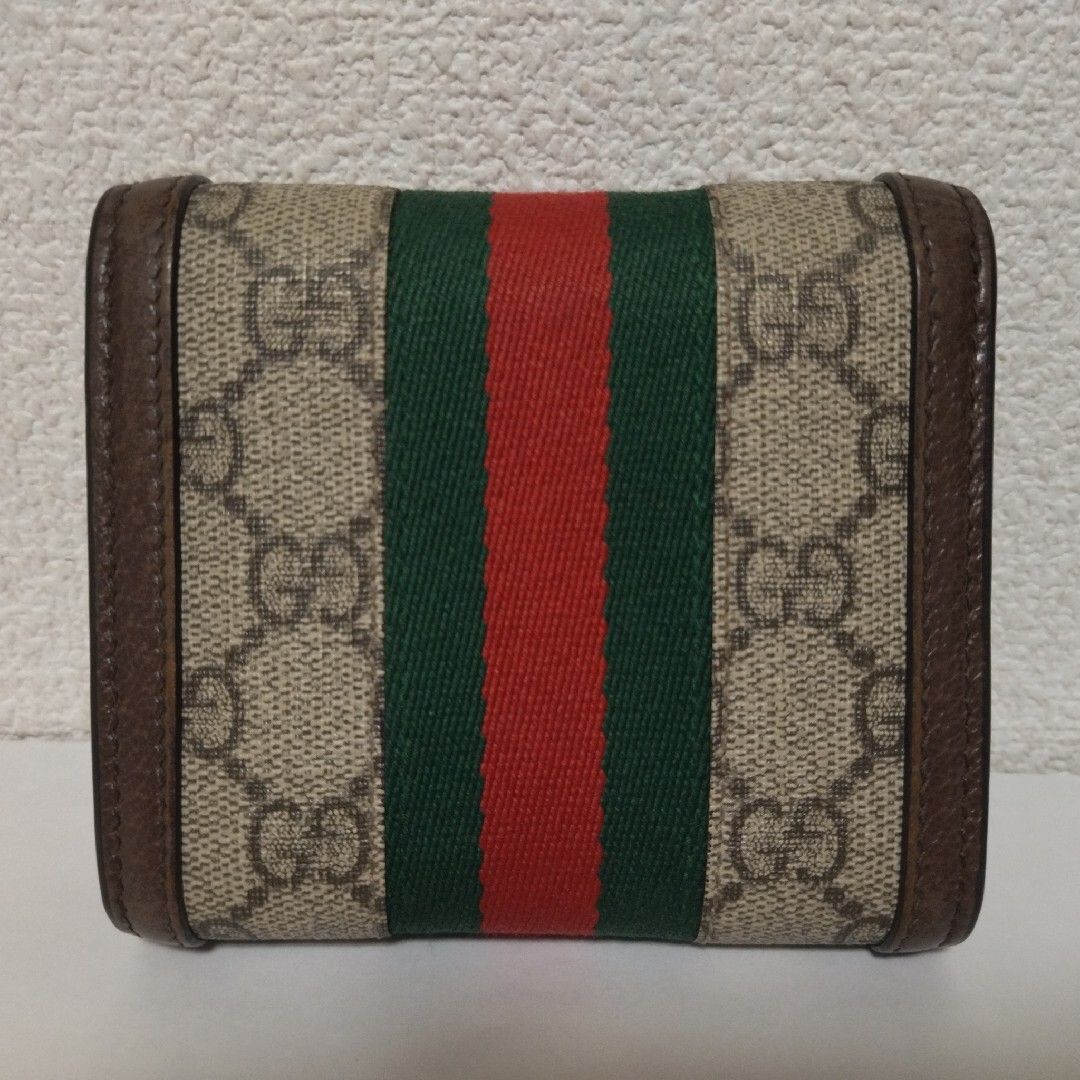 極美品 グッチ オフィディア GGスプリーム コンパクトウォレット