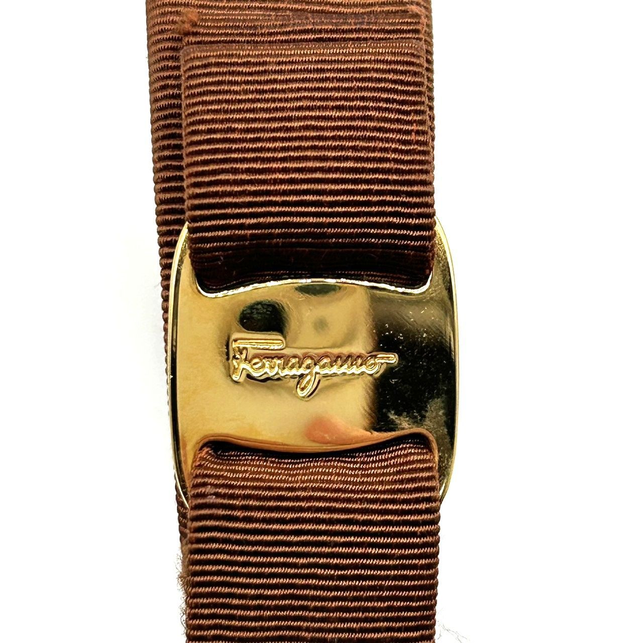 フェラガモ　カチューシャ　ブラウン　ヴァラ フェラガモ ヴァラ カチューシャ✨ブラウン