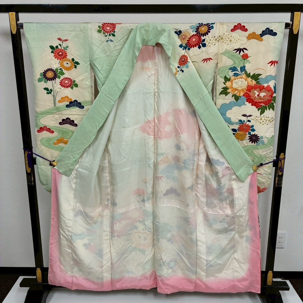 振袖 アンティーク 金駒刺繍 友禅 正絹 着物 MK-2918 - メルカリ