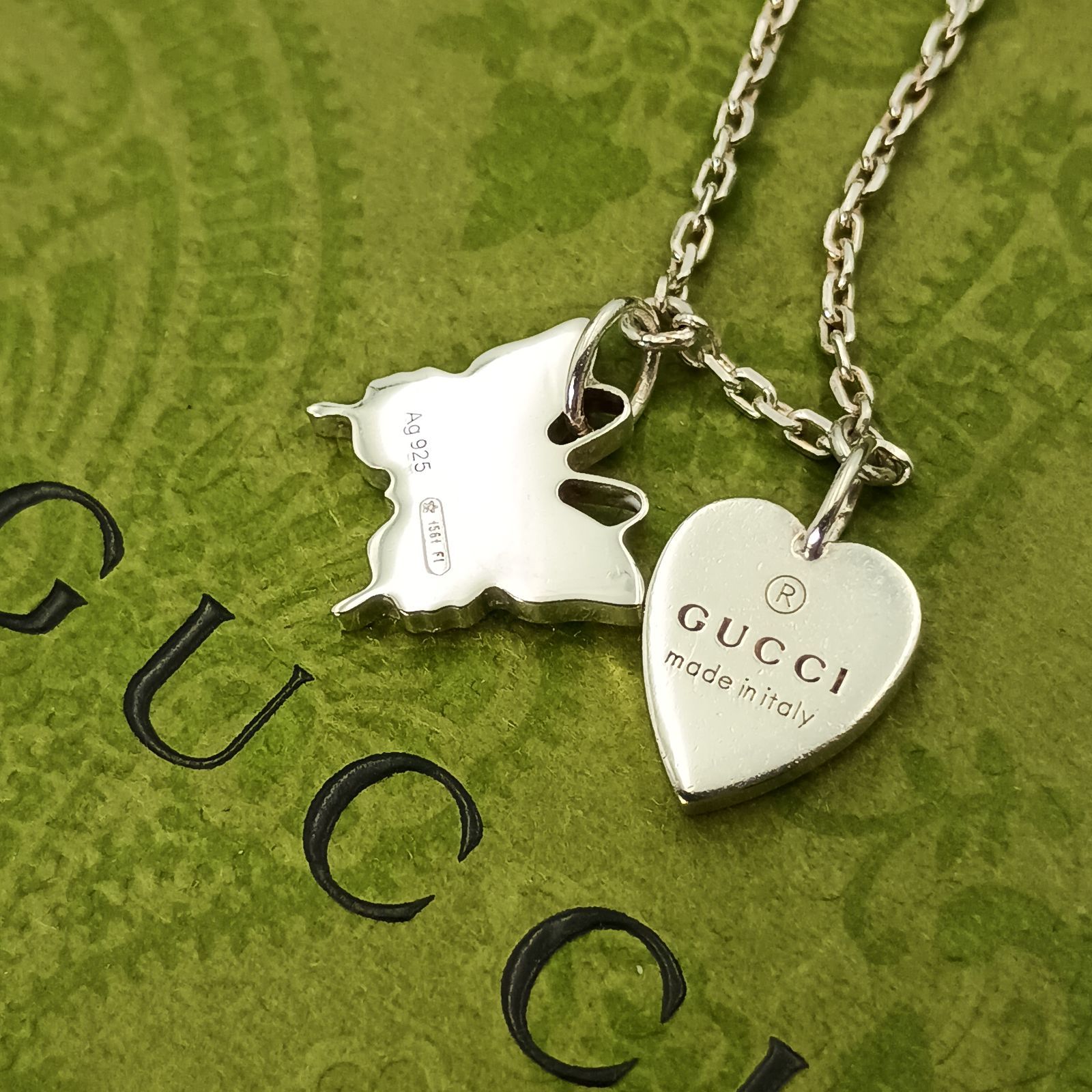 GUCCI グッチ ハート バタフライ ネックレス レディース シルバー925 