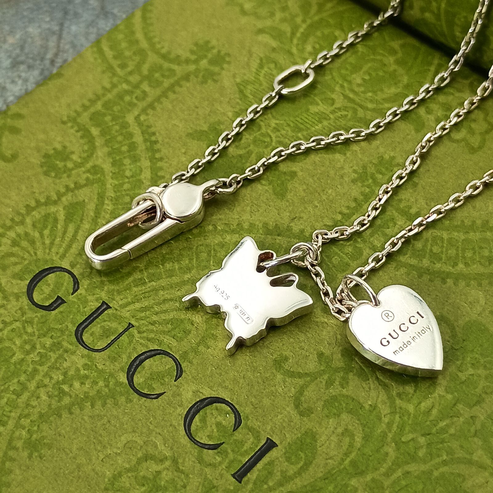 GUCCI グッチ ハート バタフライ ネックレス レディース シルバー925 