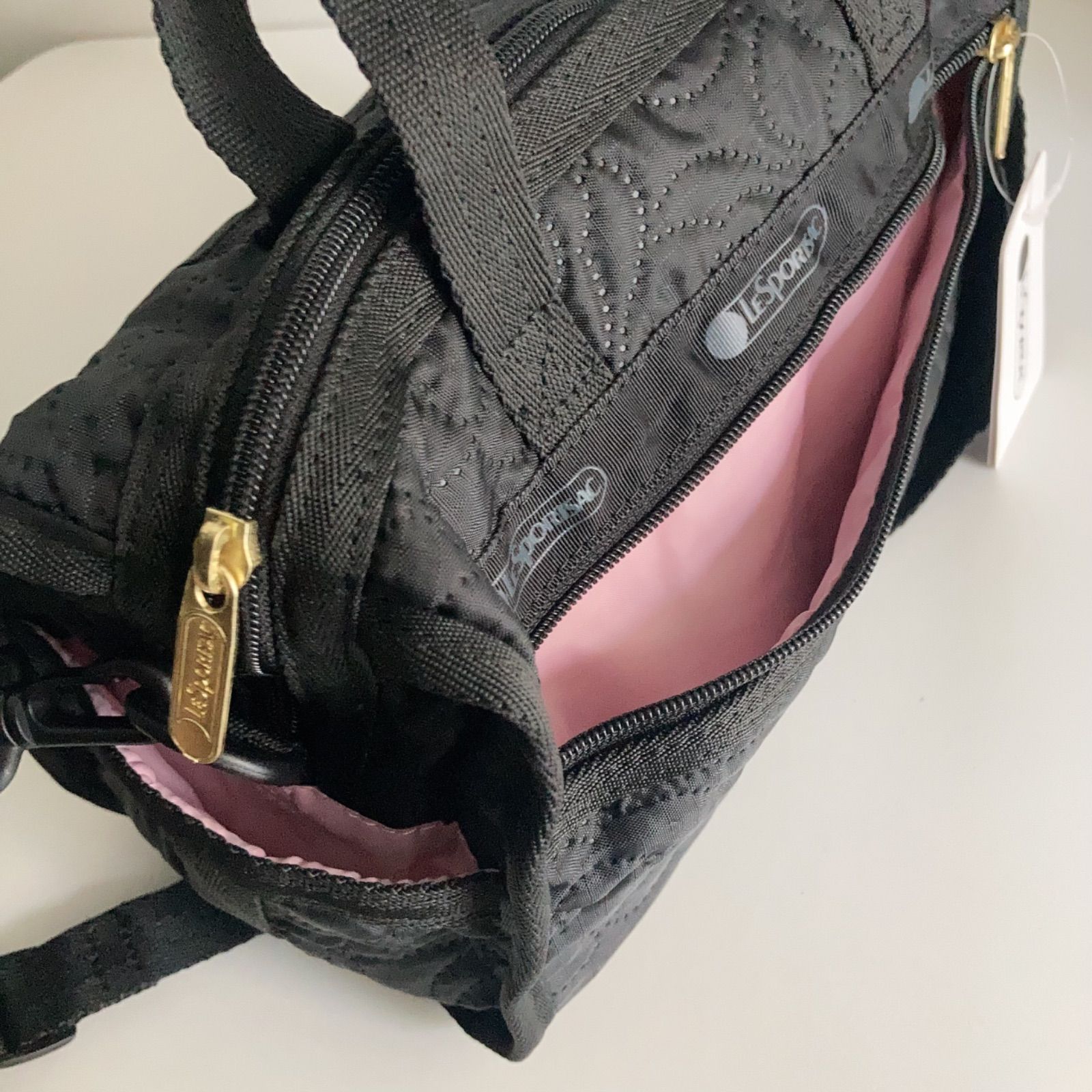 レスポートサック パフィーブロッサムズ ブラック ショルダーバッグ