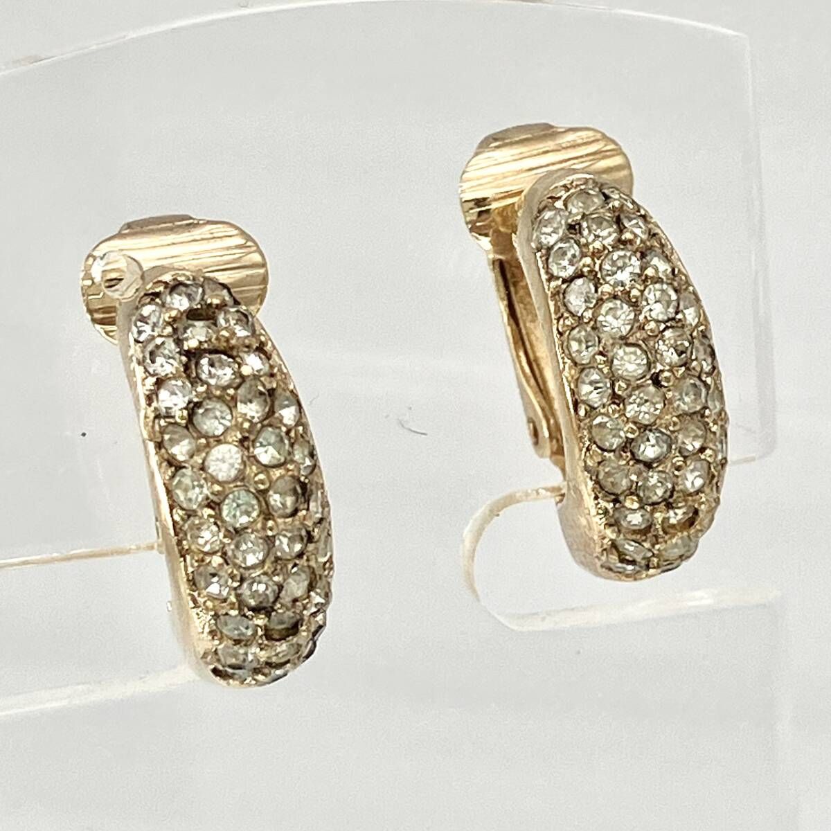 Christian Dior クリスチャンディオール イヤリング ラインストーン