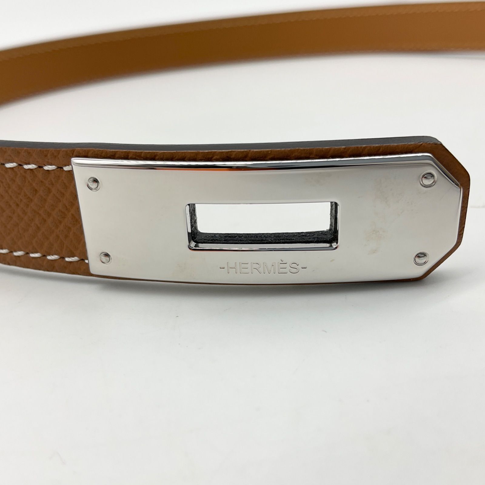 HERMES エルメス ケリー 18 ベルト ヴォーエプソン ゴールド ブラウン