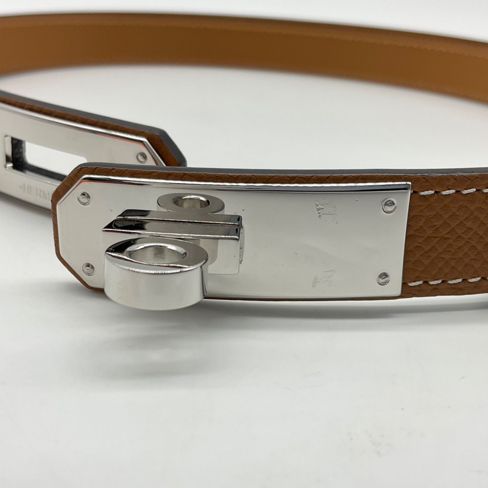 HERMES エルメス ケリー 18 ベルト ヴォーエプソン ゴールド ブラウン
