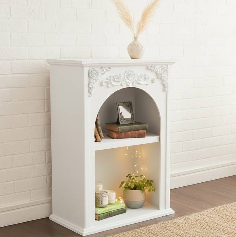 アンティーク マントルピース ロココ調 飾り棚 白家具 ロココ調マントルピース型シェルフ｜飾り棚 - メルカリ