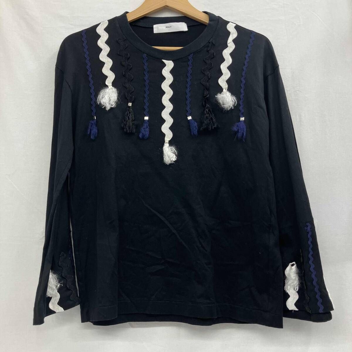 TOGAPULLA トーガプルラ 肩あきロンT カットソー 長袖T ブラック 割引