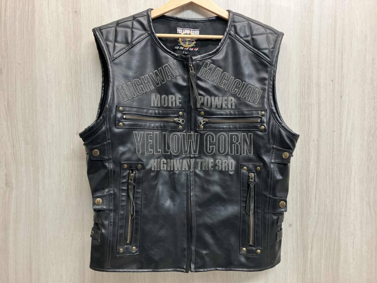 イエローコーン　レザーベスト YeLLOW CORN（イエローコーン）ライダースレザーベスト YB-1311