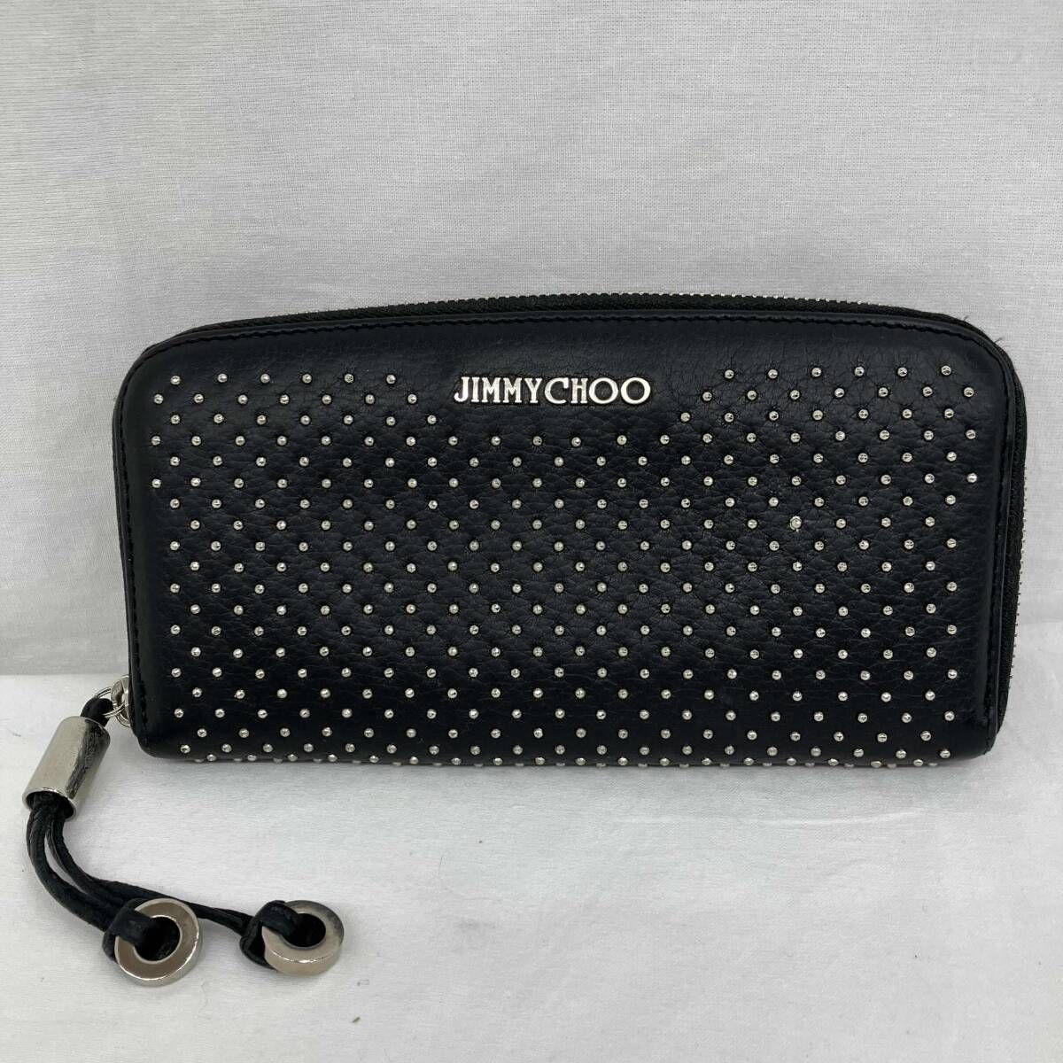JIMMY CHOO/ジミーチュウ／長財布／スタッズ／ラウンドファスナー