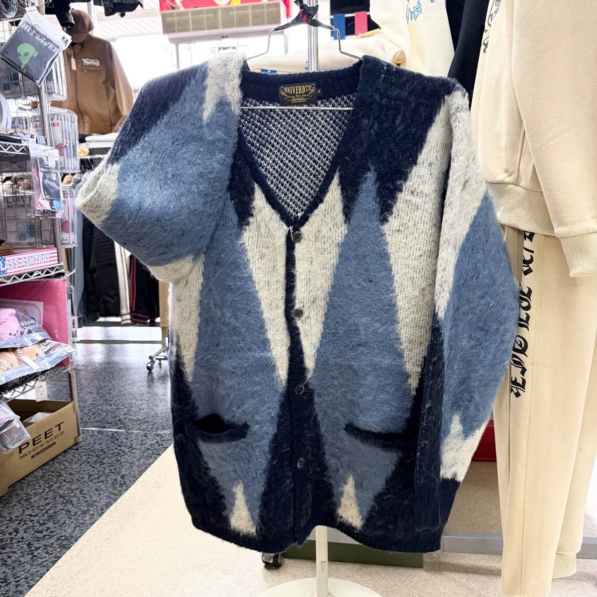 UNIVERD72 ユニバード72⚫︎長袖 厚手 モヘアタッチ カーディガン 