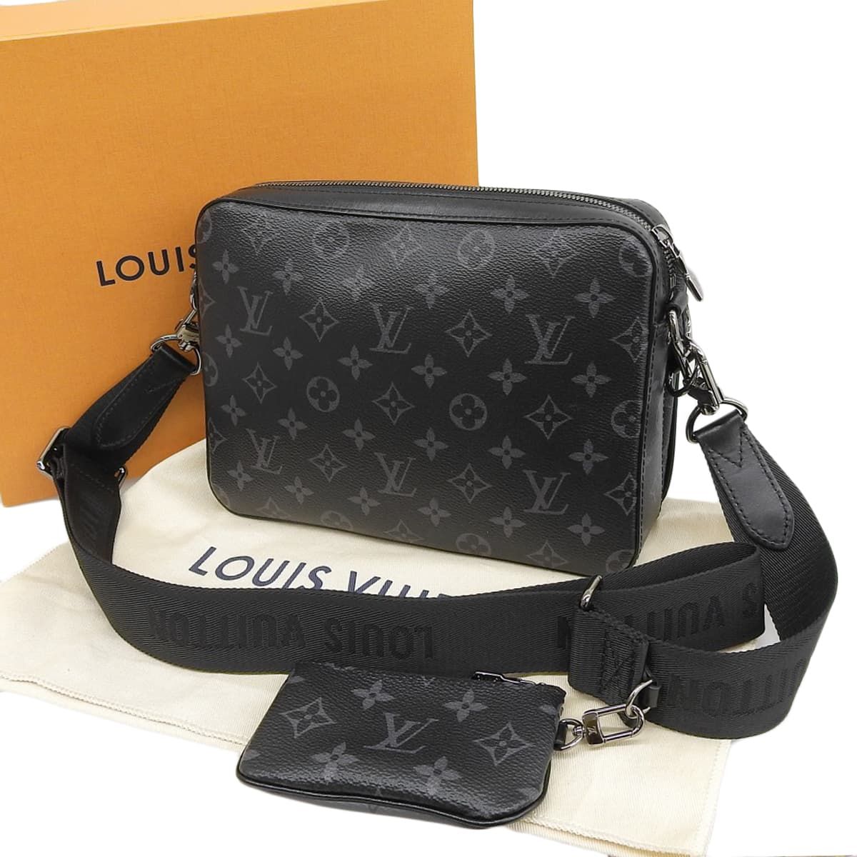 VUITTON トリオメッセンジャー 付属ポーチ モノグラムエクリプス VUITTON トリオメッセンジャー 付属ポーチ モノグラムエクリプス LOUIS
