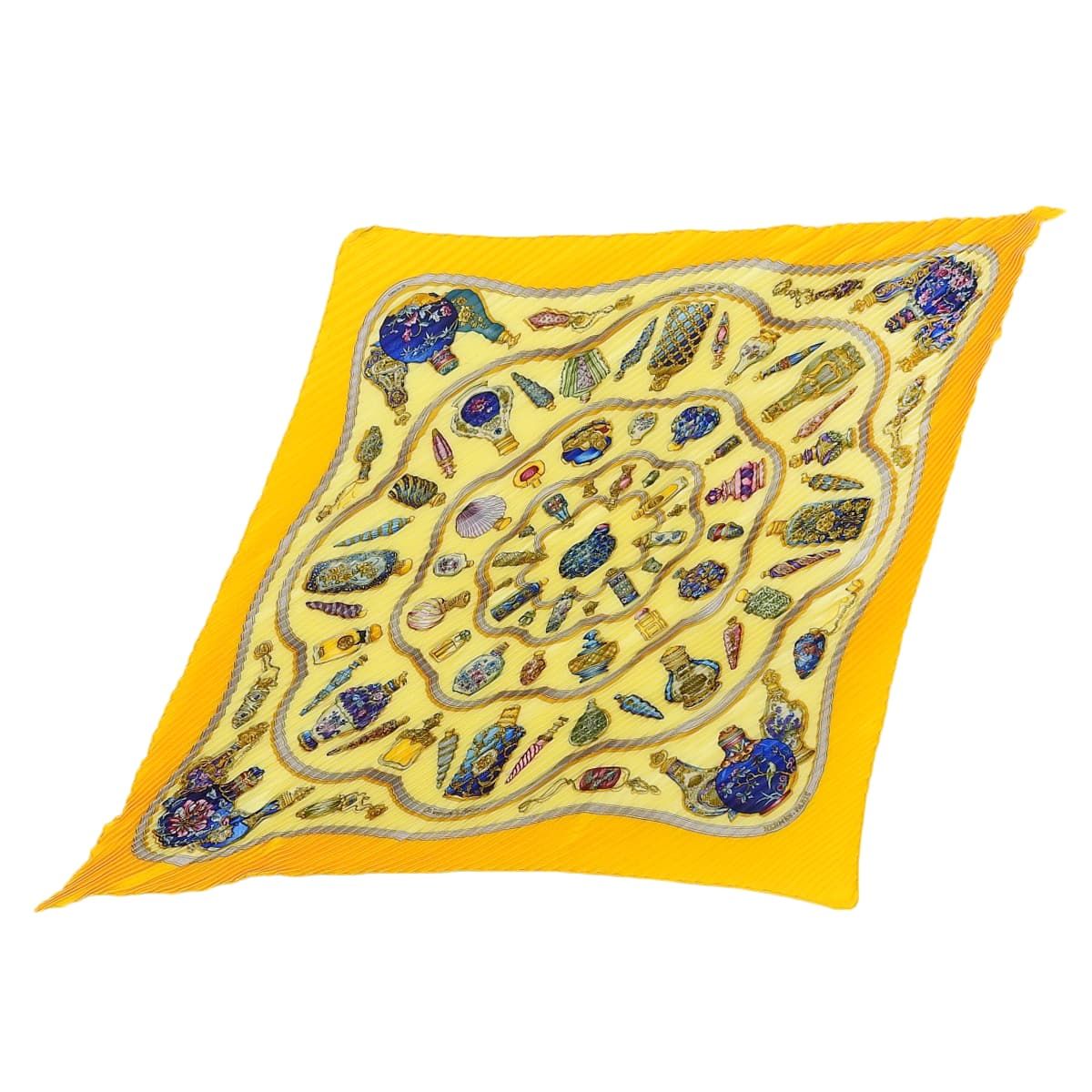 エルメス HERMES プリーツスカーフ Qu immorte le flacon 香水瓶