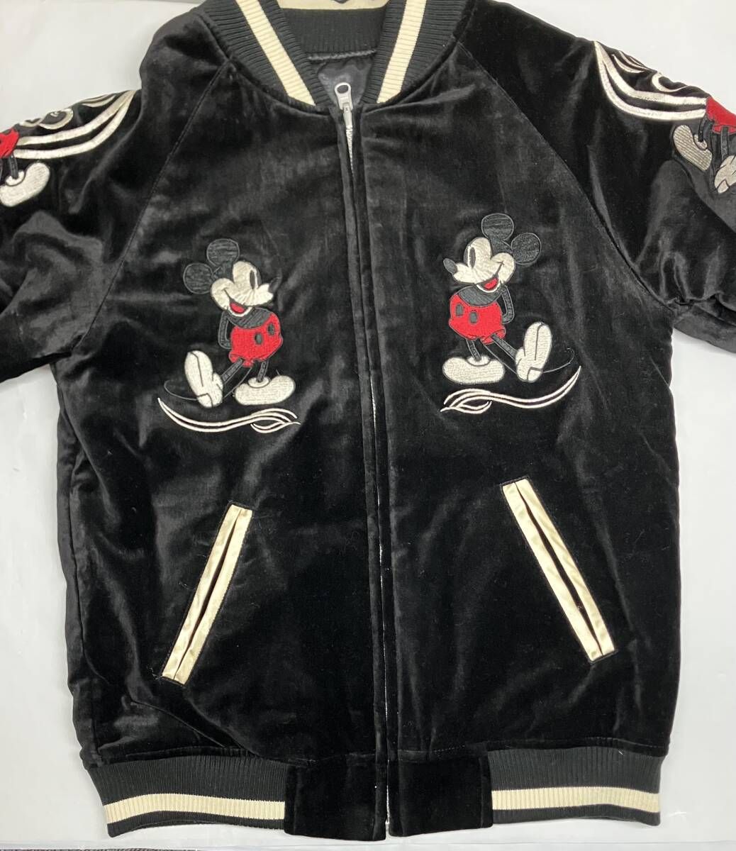 Disney ディズニー スカジャン ミッキーマウス リバーシブル 別珍 刺繍