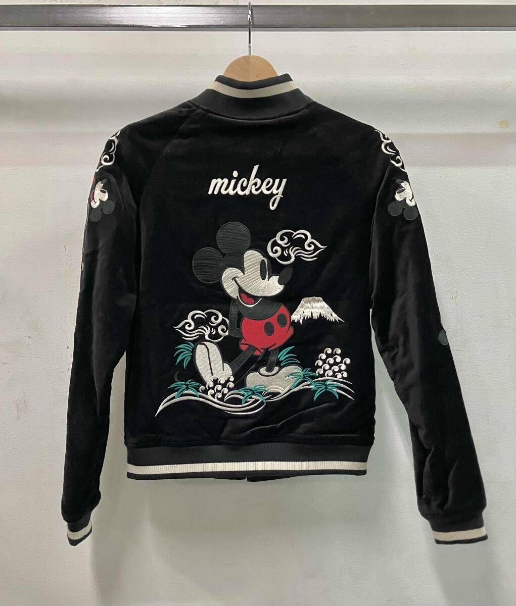 Disney ディズニー スカジャン ミッキーマウス リバーシブル 別珍 刺繍