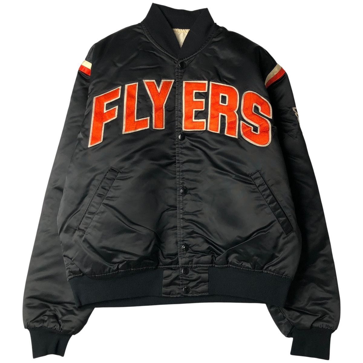 80~90年代 NHL FLYERS フライヤーズ スタジャン USA製 M 80~90年代 NHL FLYERS フライヤーズ スタジャン USA製 M 80~90年代 NHL