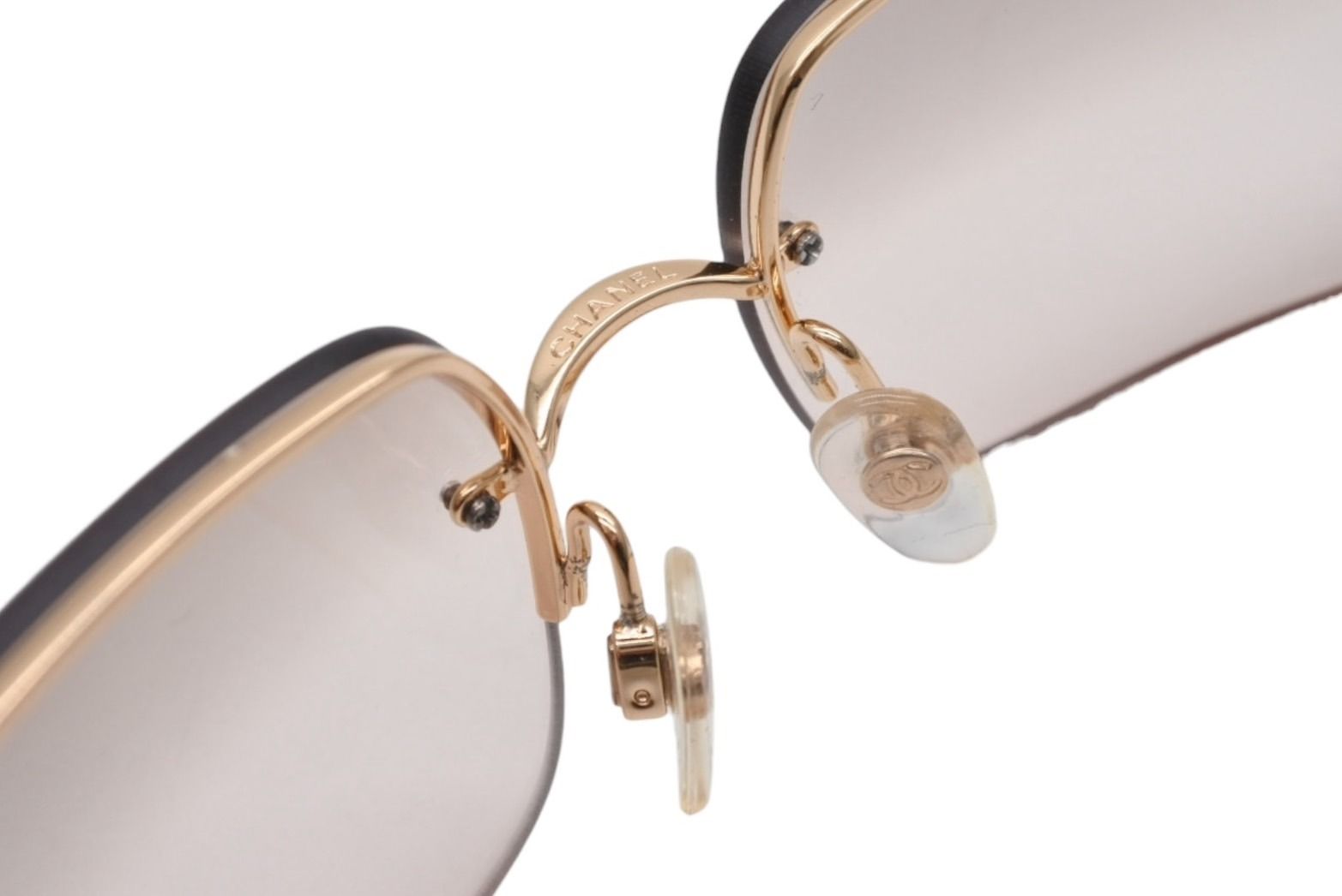 極美品 CHANEL シャネル ココマーク リムレス サングラス 4104-B
