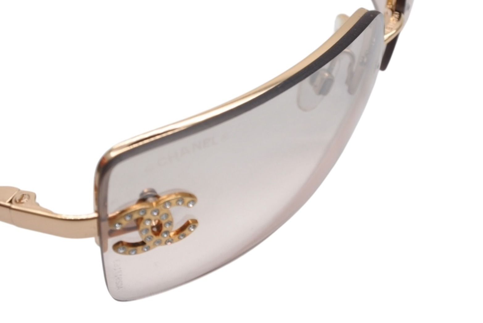 極美品 CHANEL シャネル ココマーク リムレス サングラス 4104-B