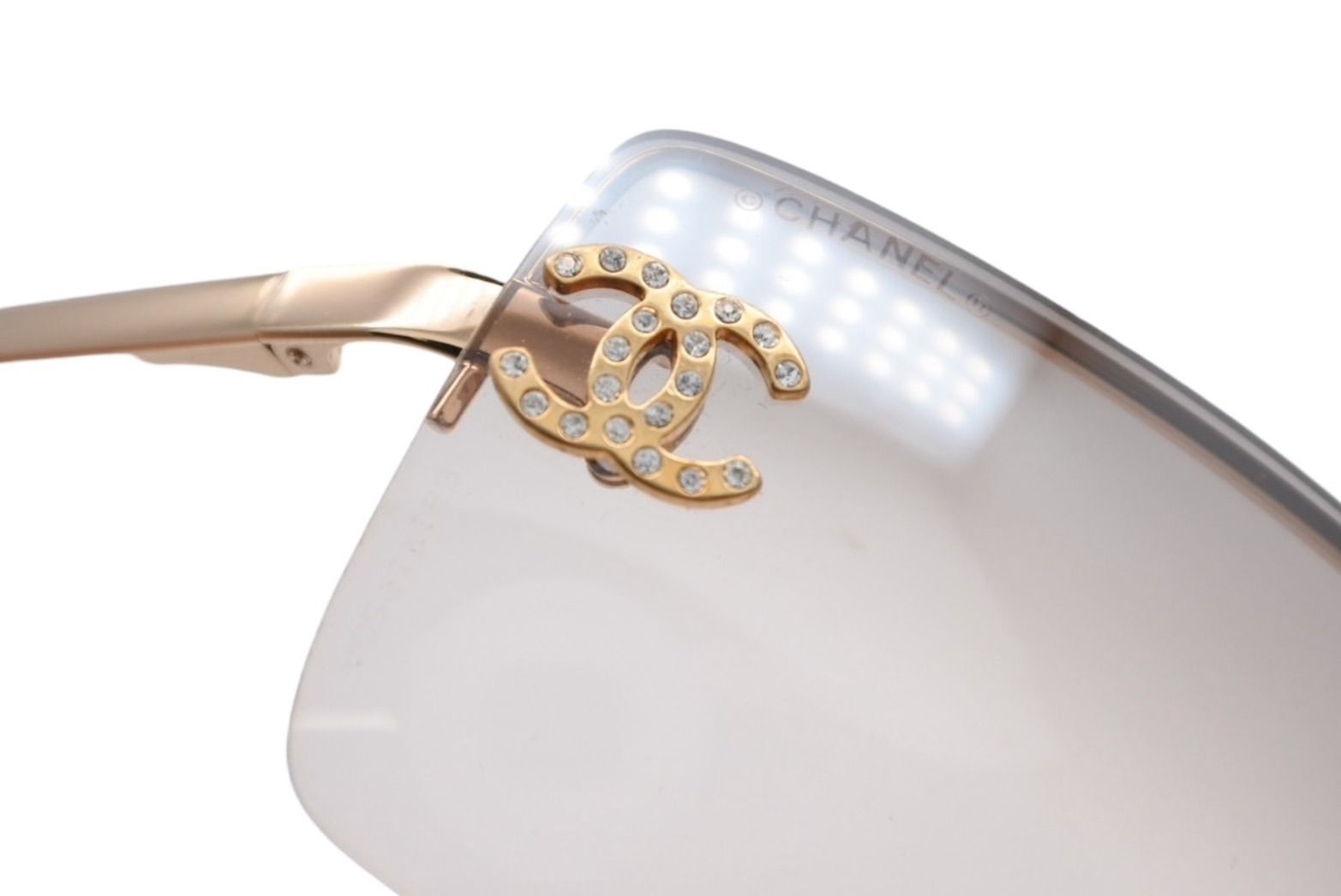 極美品 CHANEL シャネル ココマーク リムレス サングラス 4104-B