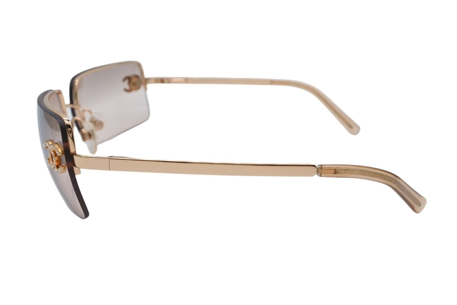 極美品 CHANEL シャネル ココマーク リムレス サングラス 4104-B