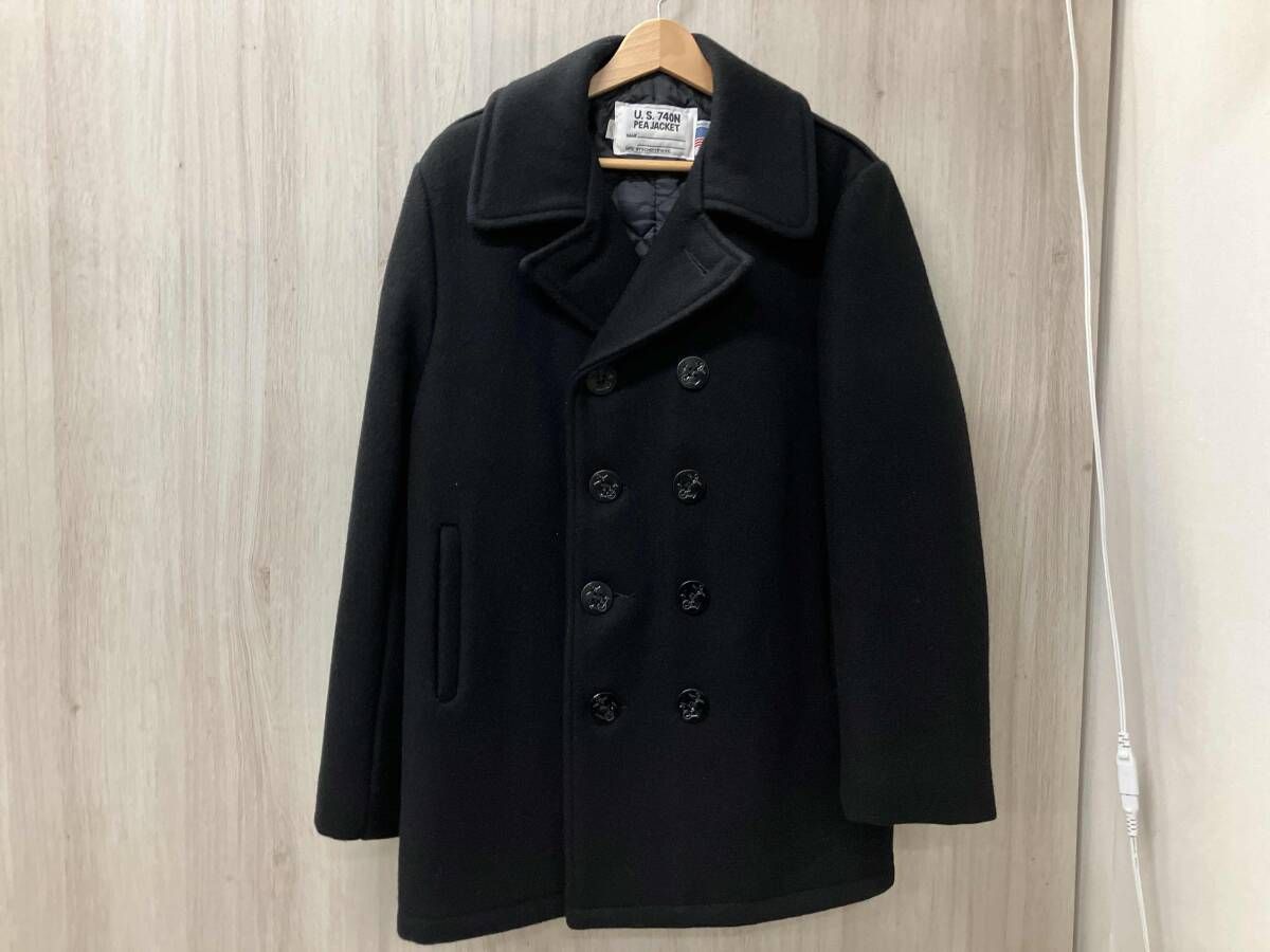 SCHOTTショットU.S. 740N PEA JACKET ブラック 36 Vintage SCHOTT NYC