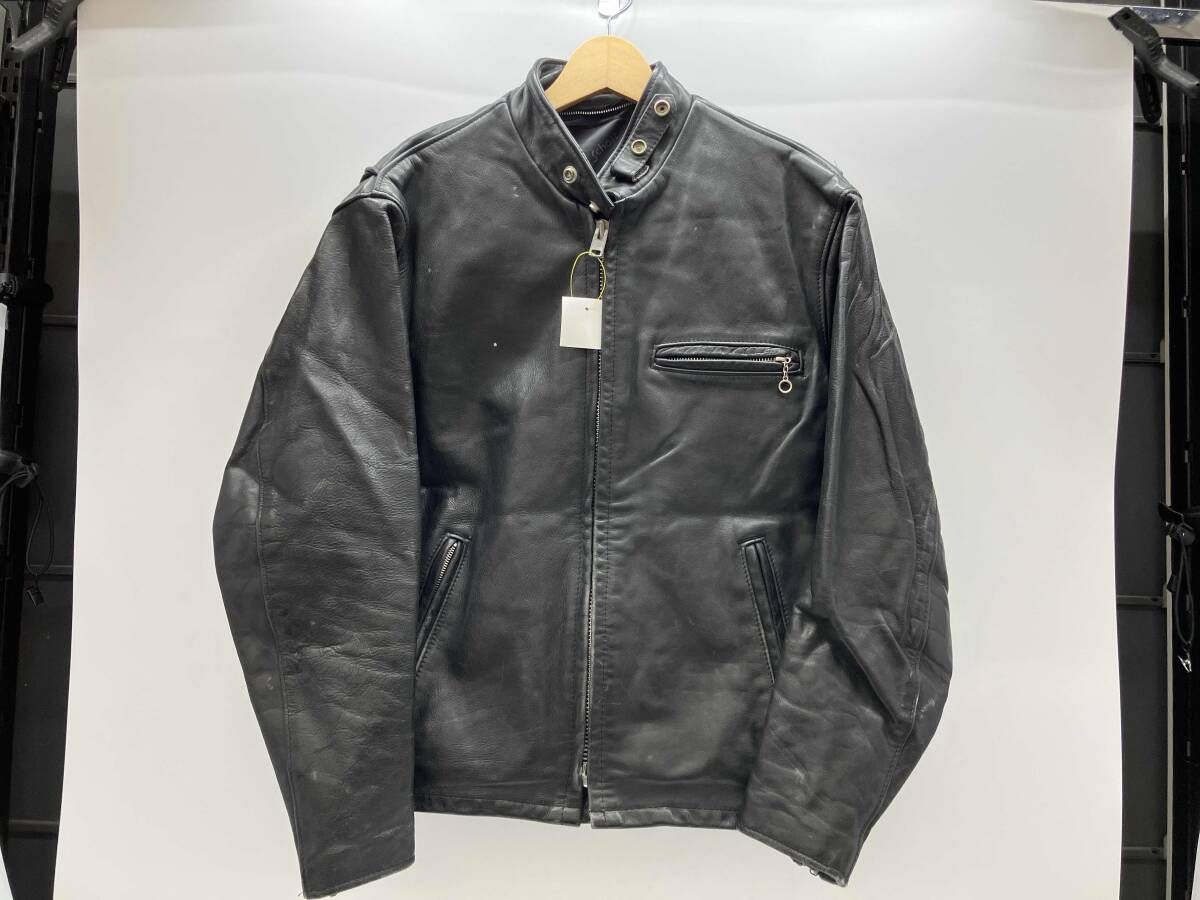 春秋 Schott ショット シングルライダース ブラック サイズ38 レザー