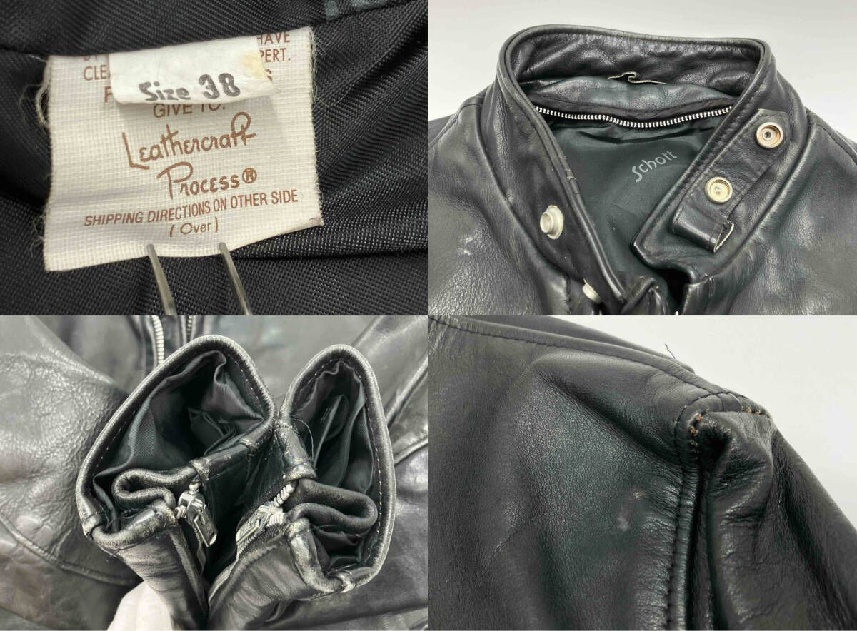 Schottライダースジャケット38ビンテージ加工・春・秋用・ Schottライダースジャケット38ビンテージ加工・春・秋用・
