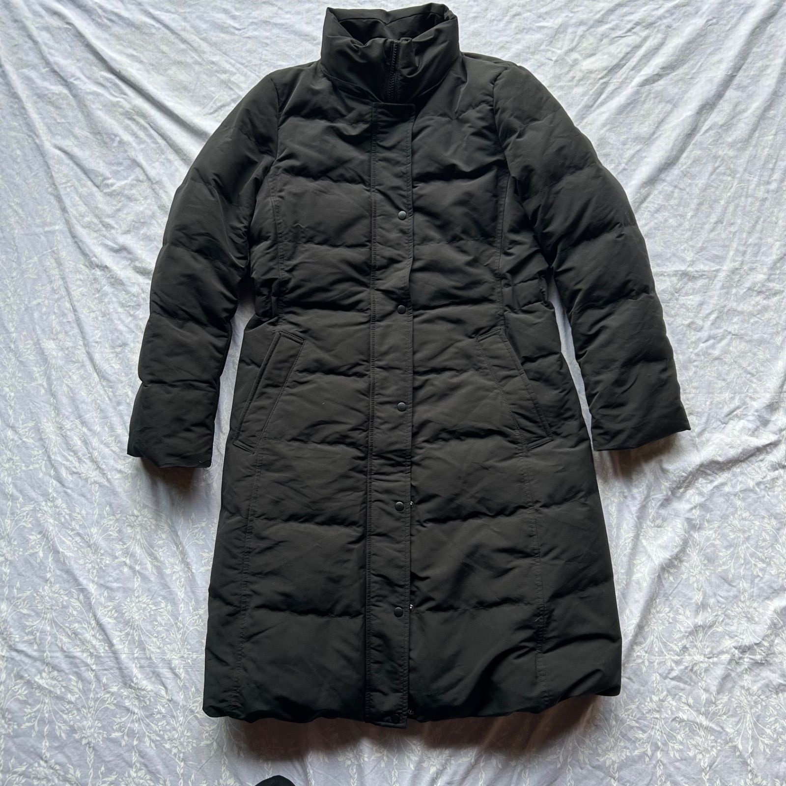 UNIQLO ユニクロ ロングダウンコート M ブラック ダウン42% スタンド 