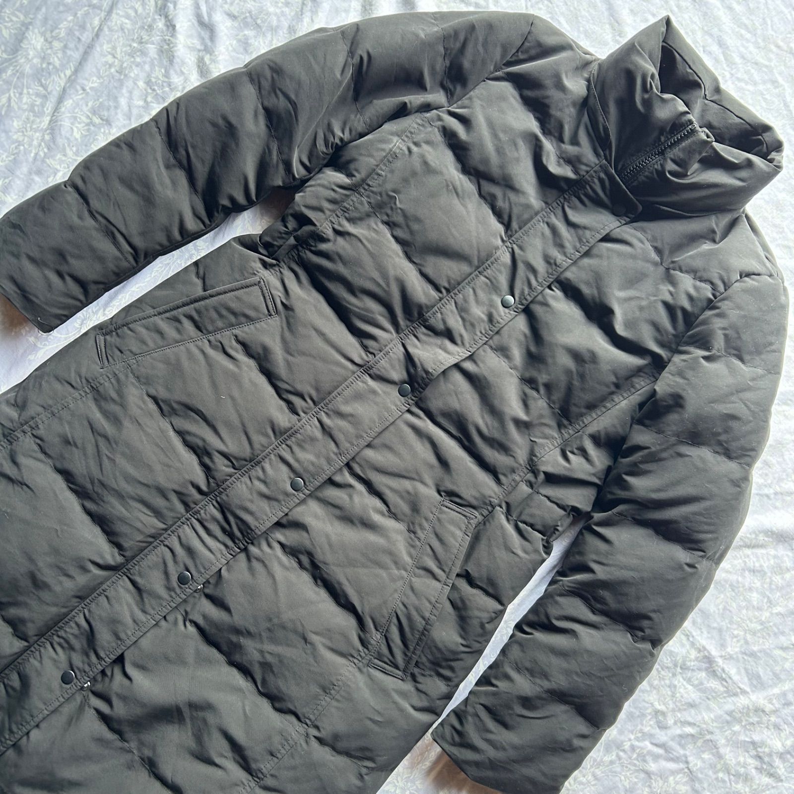 UNIQLO ユニクロ ロングダウンコート M ブラック ダウン42% スタンド 