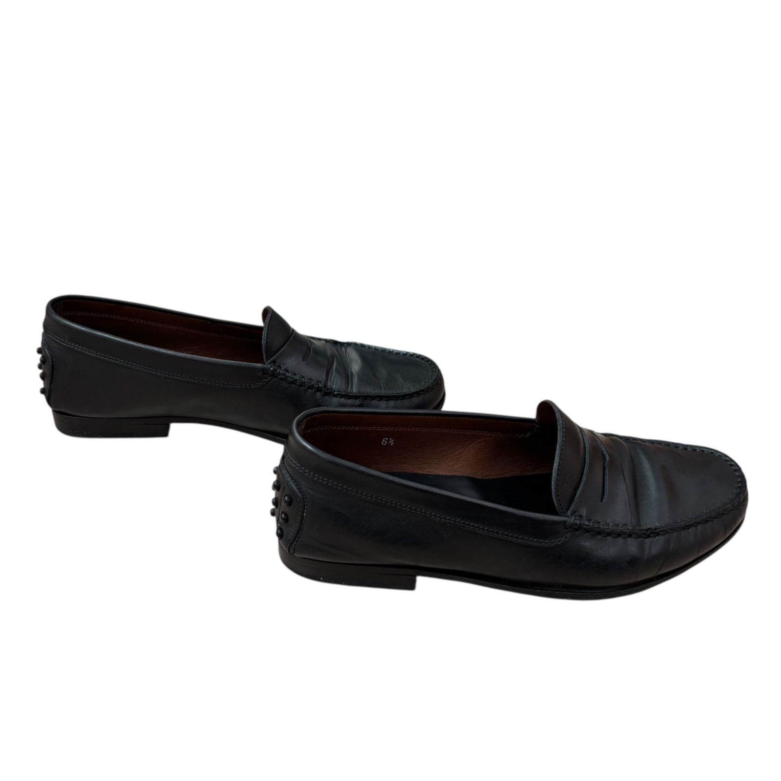 Z1718 TOD'S トッズ イタリア製 レザーローファー ブラック 黒 メンズ