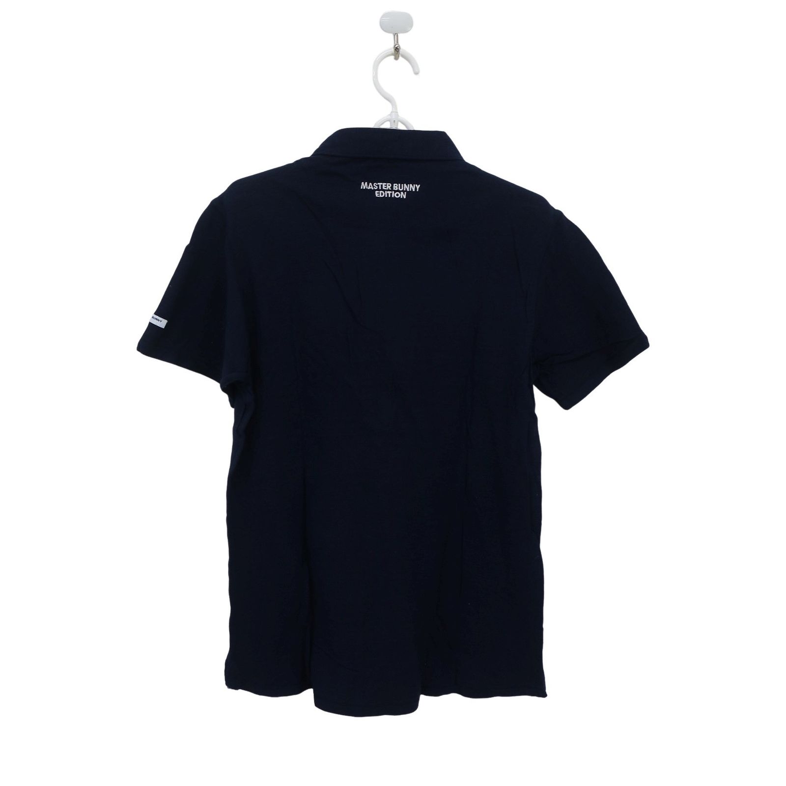 MASTER BUNNY EDITION ゴルフシャツ M ネイビー セール・アウトレット】NEWジャカードホールガーメント 半袖ポロシャツ